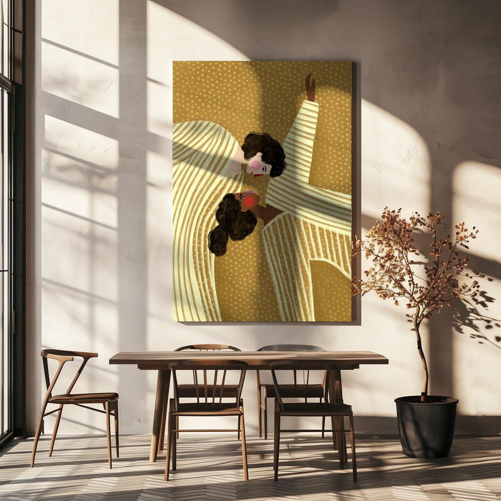 Two Line Women Wall Artwork In White Floating Frame