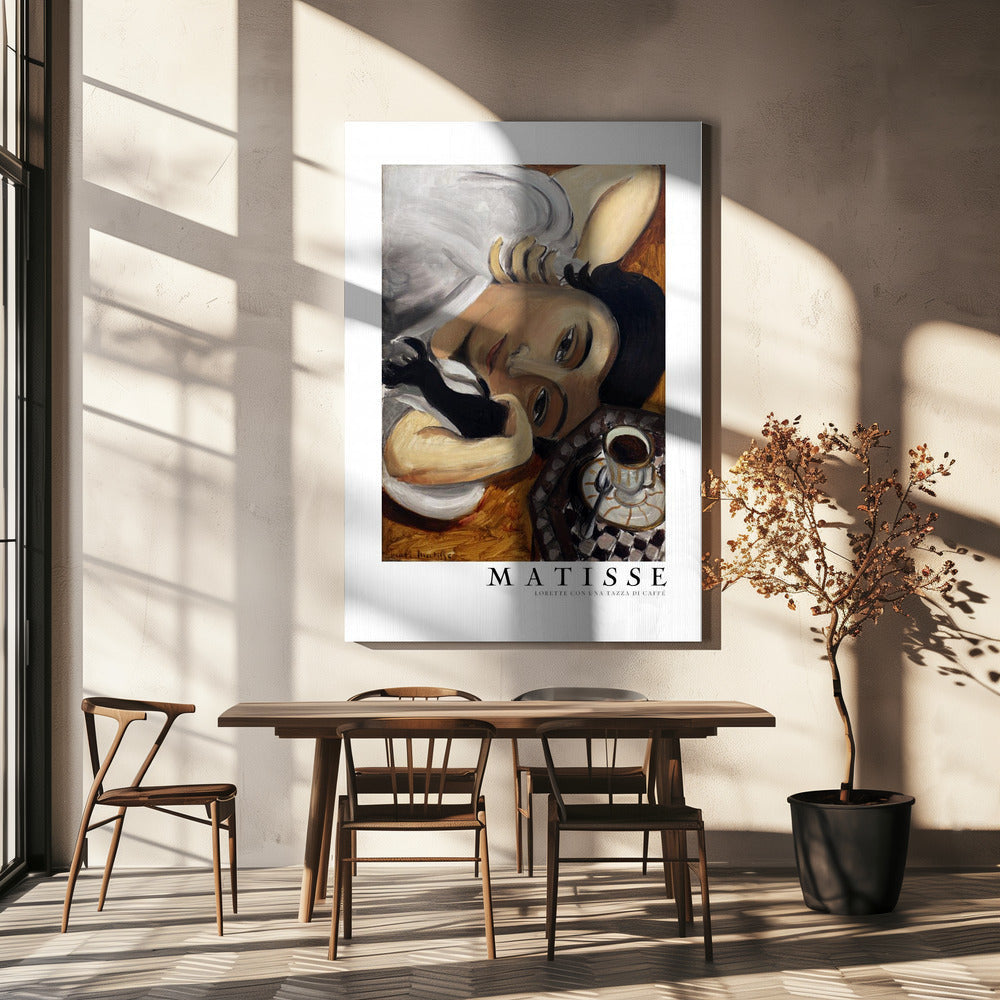 Artwork Lorette Con Una Tazza Di Caffe 1916 Boarder -inches