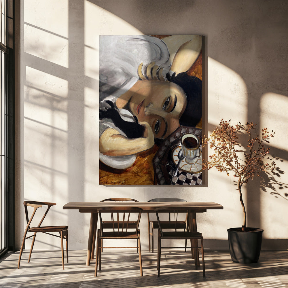 Artwork Lorette Con Una Tazza Di Caffe 1916 -inches
