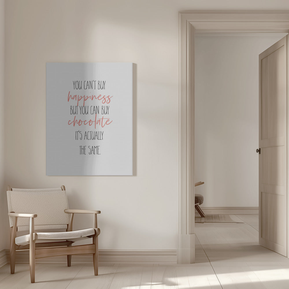 canvas prints YOU CAN’T BUY HAPPINESS – BUT CHOCOLATE16X20inches- White Frame