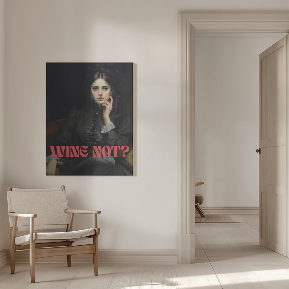 canvas prints Wine not?16X20inches- White Frame