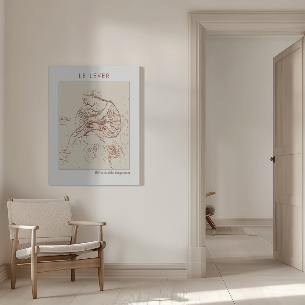 canvas prints Line Art Minimalist – Le Lever (1865)16X20inches- White Frame