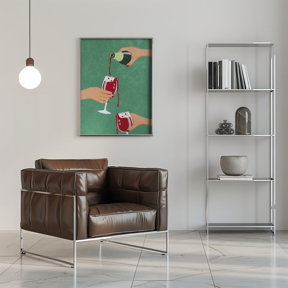 Cheers Girls Wall Artwork In White Floating Frame