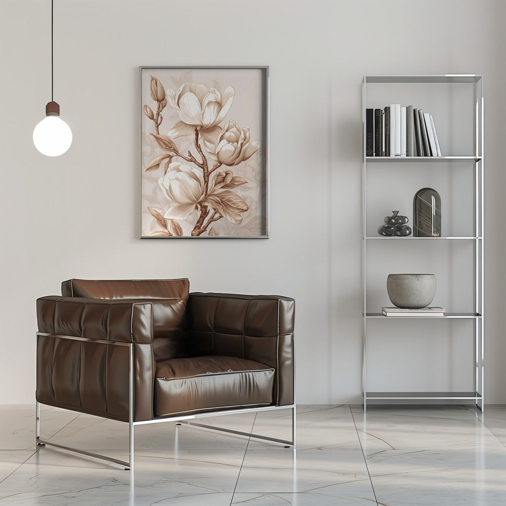 Beige Flowers 2 Wall Artwork 0