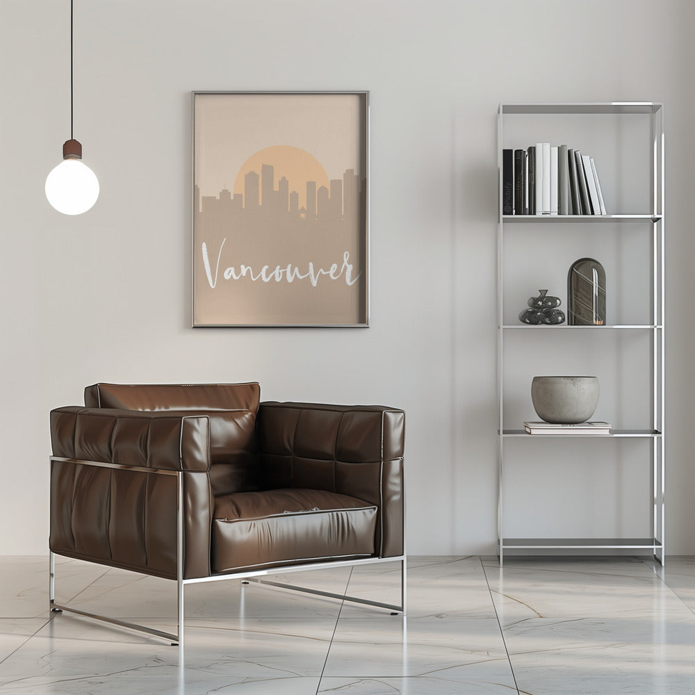 Wall art Skyline Earth Tone 2 97-16X20inches-In Black Floating Frame