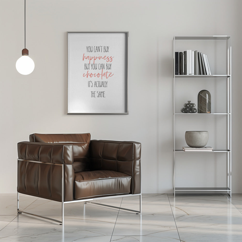 canvas prints YOU CAN’T BUY HAPPINESS – BUT CHOCOLATE16X20inches- Black Frame
