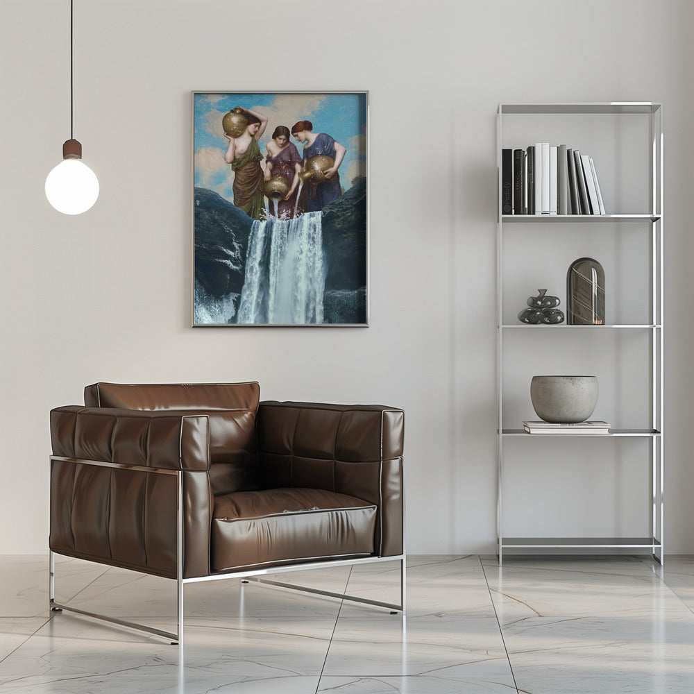 canvas prints Magic Waterfall16X20inches- Black Frame
