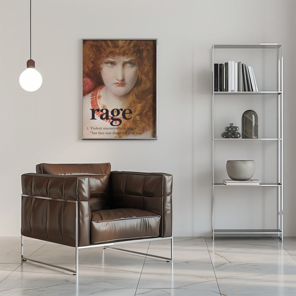 canvas prints Rage Girl16X20inches- Black Frame