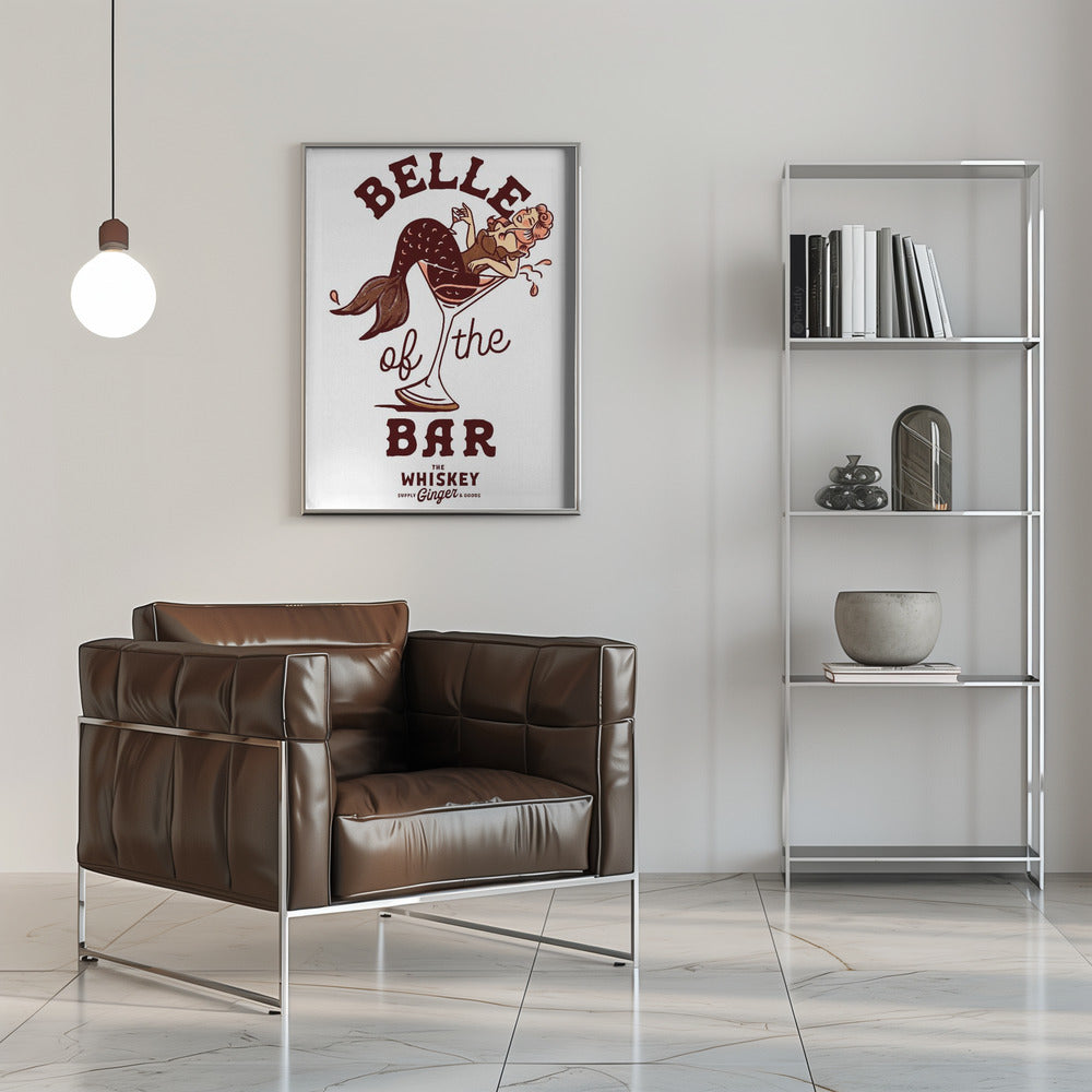 canvas prints Belle Of The Bar Mermaid Pin Up Art16X20inches- Black Frame