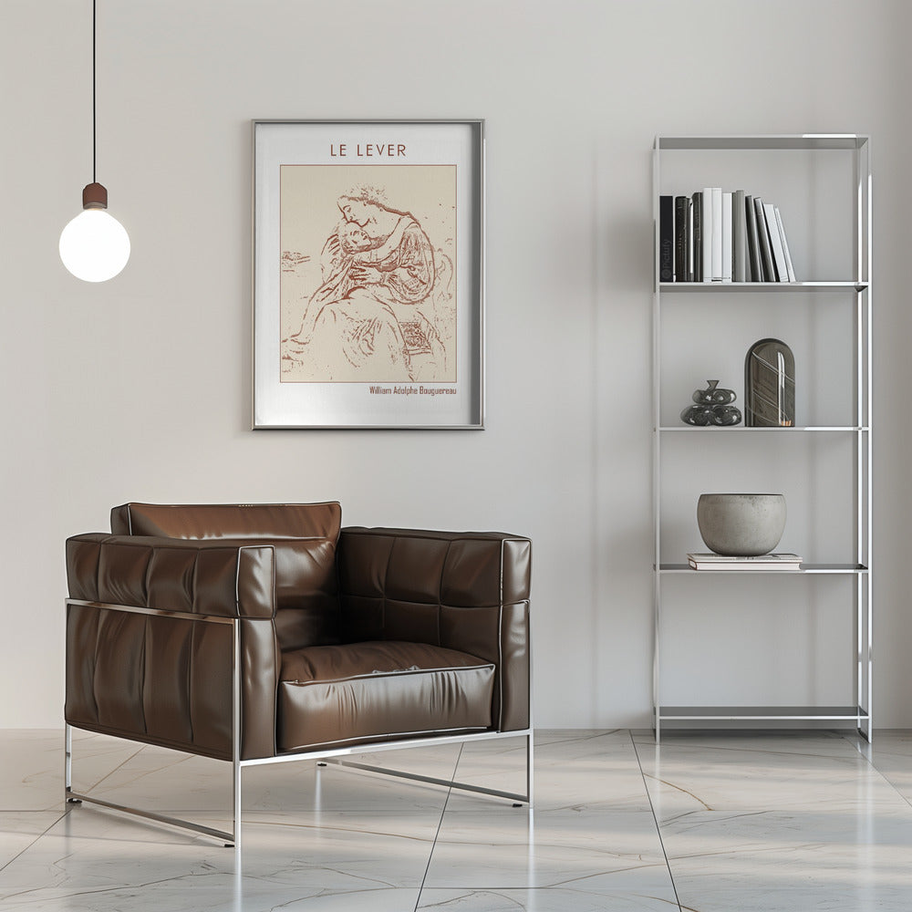 canvas prints Line Art Minimalist – Le Lever (1865)16X20inches- Black Frame