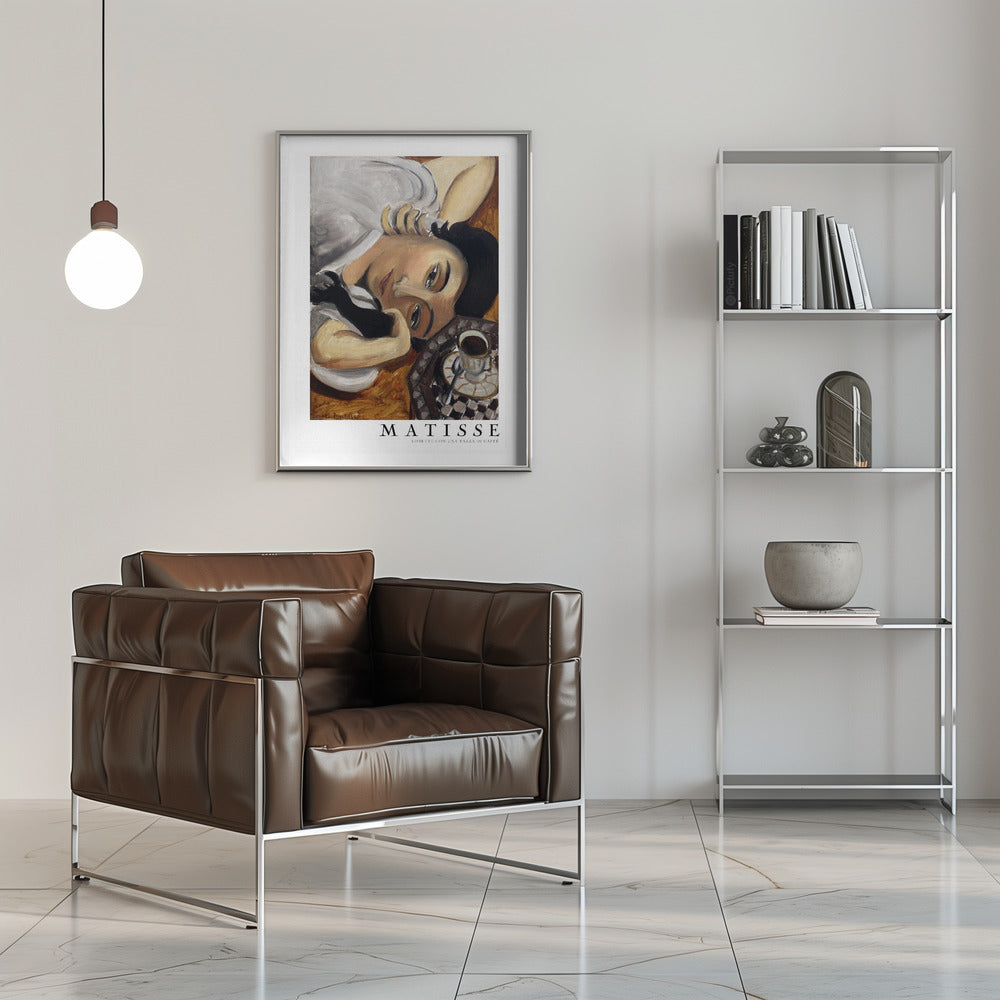Artwork Lorette Con Una Tazza Di Caffe 1916 Boarder -inches