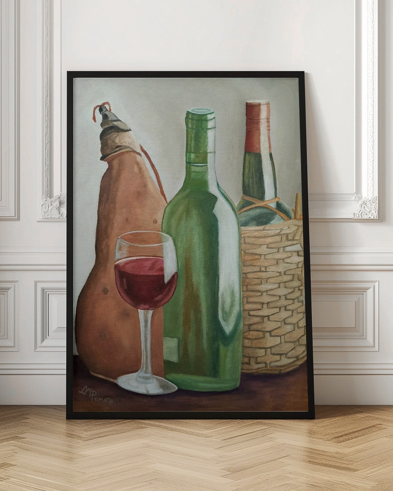 In the Winery Wall Artwork In Black Floating Frame