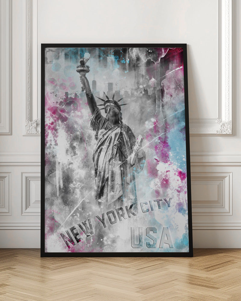 Wall art POP ART Statue of Liberty - Splashes