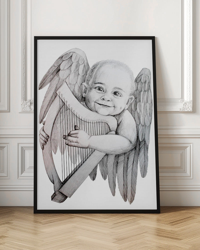 canvas prints Joyfully Playing A Harp36X48inches- Unframed