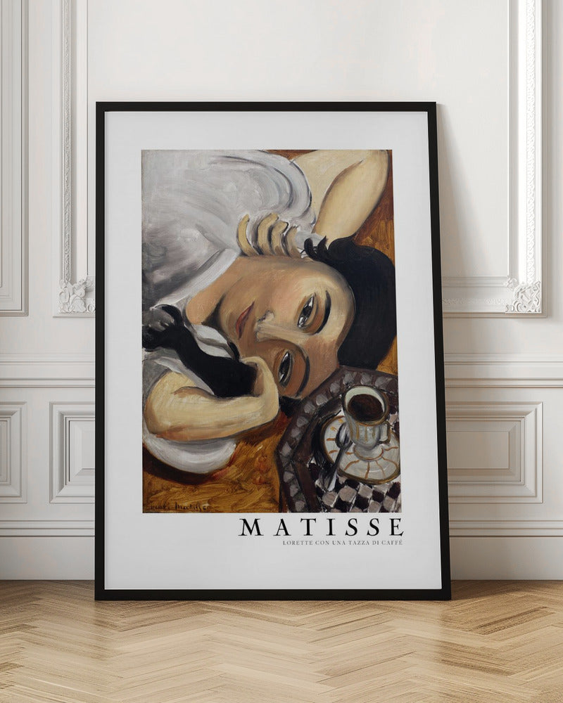 Artwork Lorette Con Una Tazza Di Caffe 1916 Boarder -inches