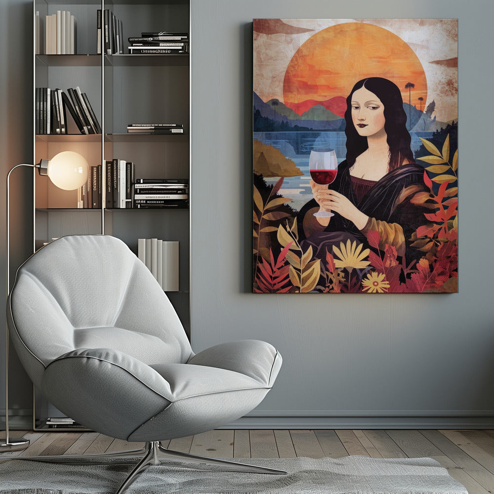 canvas prints Mona Lisa Chill Out Watercolor Digital Paintinginches-