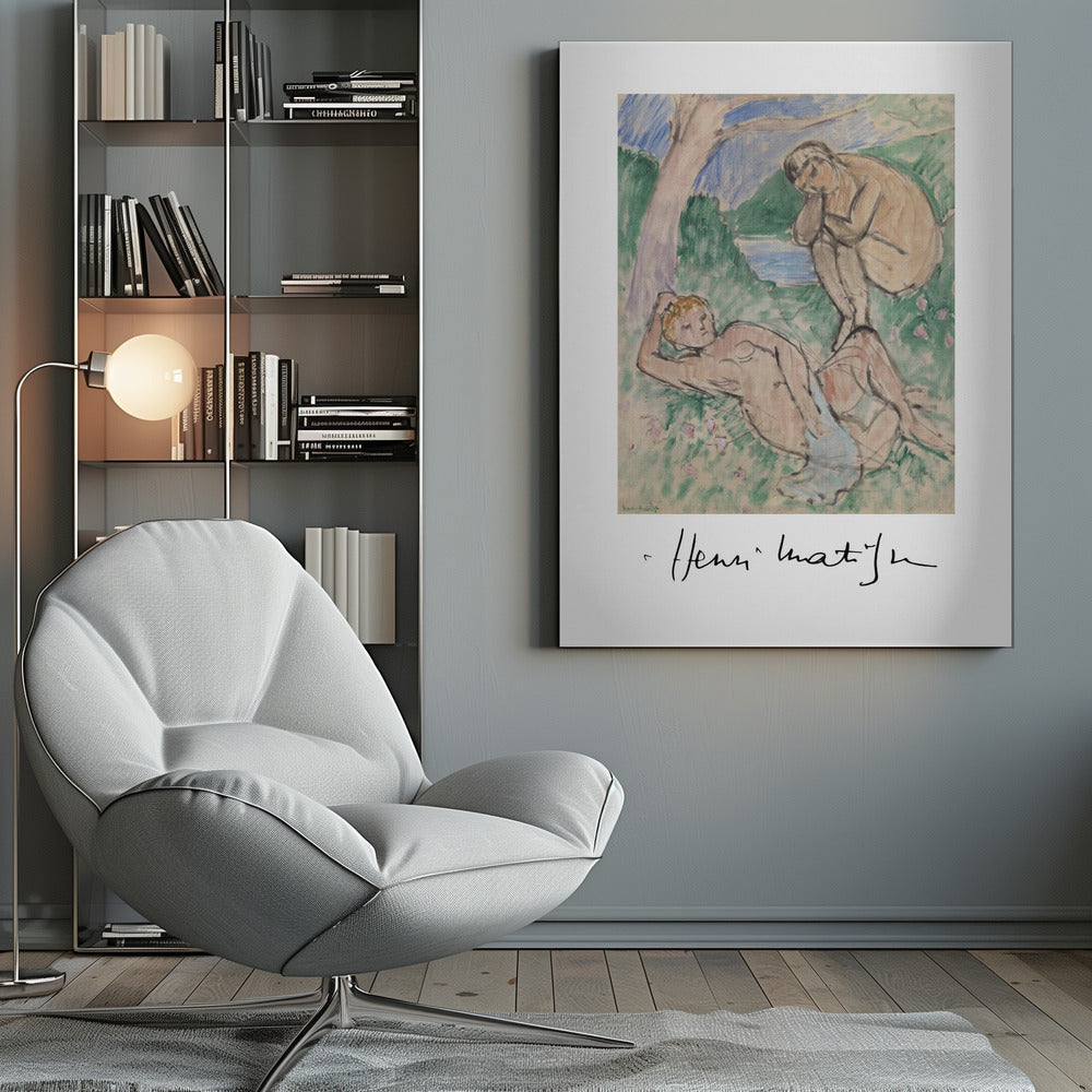 Artwork Baigneurs Autographed 36X48-inches