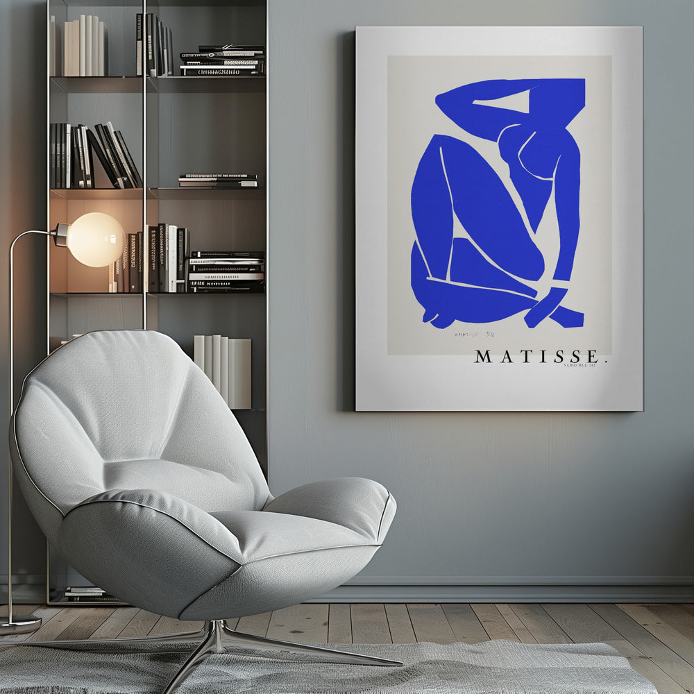 Artwork Nudo Blu III 1952 Boarder 36X48-inches