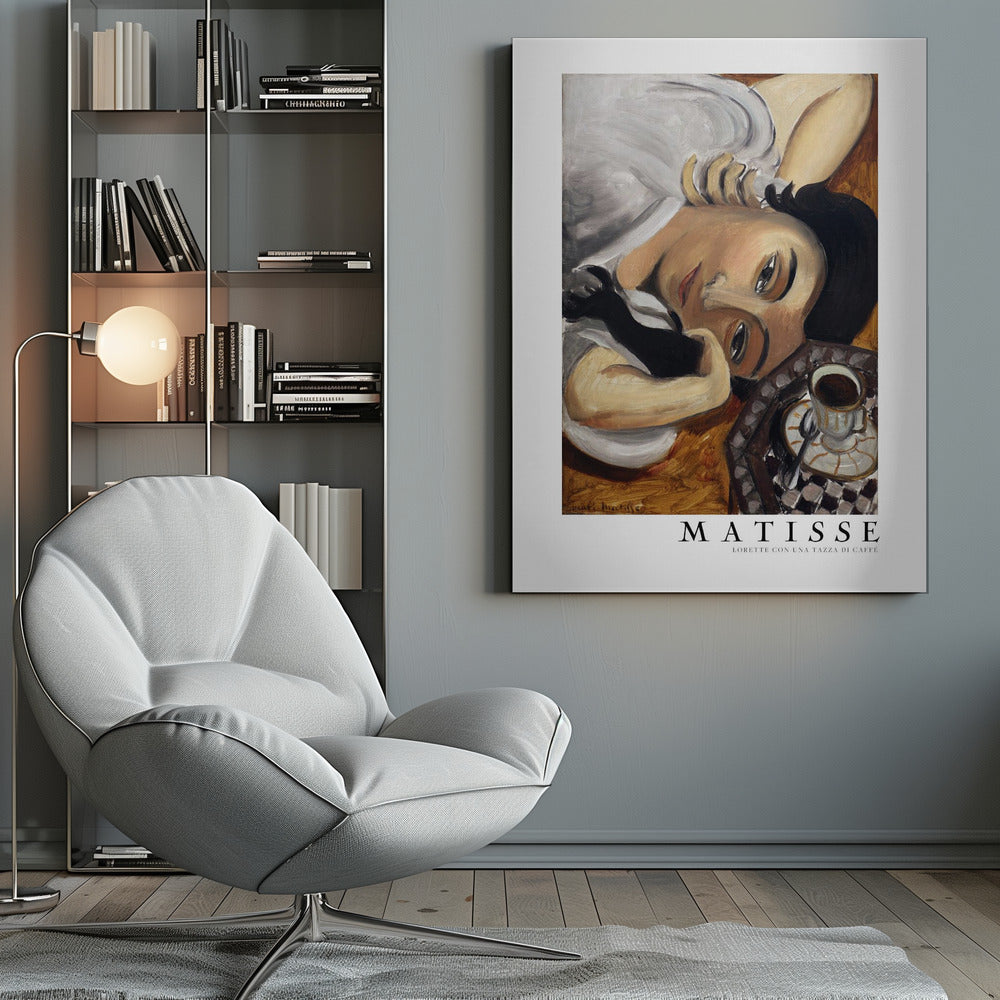 Artwork Lorette Con Una Tazza Di Caffe 1916 Boarder 36X48-inches