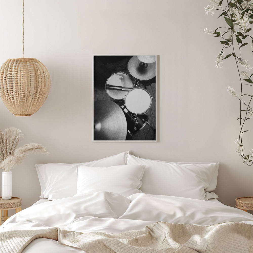 Artwork- Drums-16X20inches-In White Floating Frame