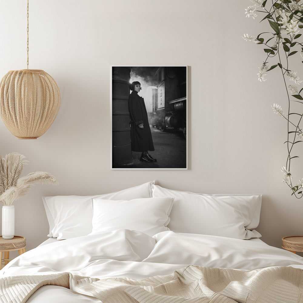 Artwork- Waiting.....-16X20inches-In White Floating Frame