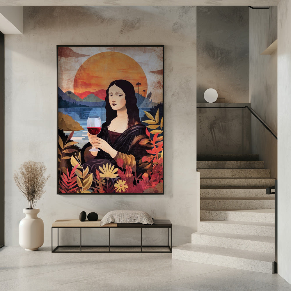 canvas prints Mona Lisa Chill Out Watercolor Digital Painting16X20inches- Unframed