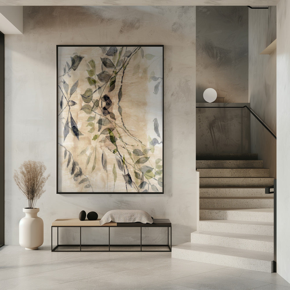 Artwork- Colour Washed Leaves No9-36X48inches-Gallery Wrapped (Ready to Hang)