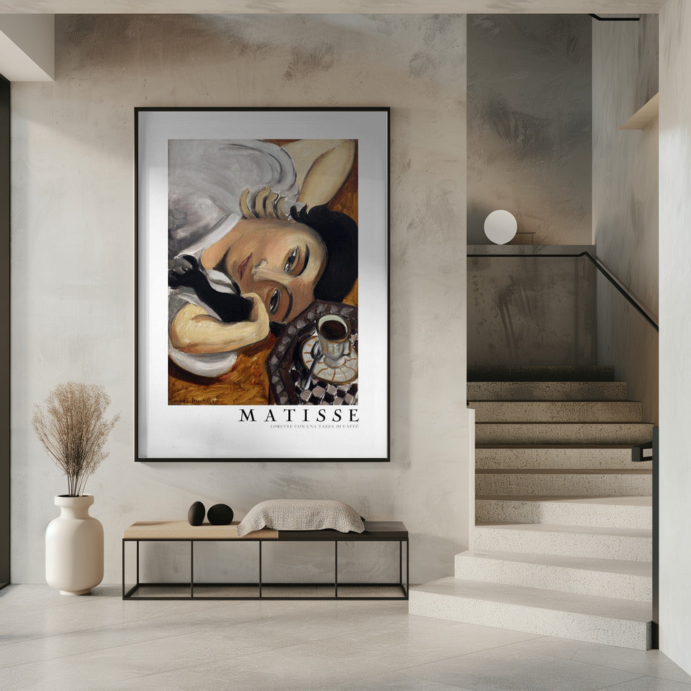 Artwork Lorette Con Una Tazza Di Caffe 1916 Boarder -inches