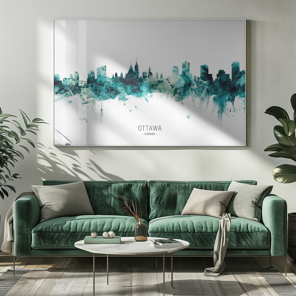 Wall art Ottawa Canada Skyline-20X16inches-Gallery Wrapped (Ready to Hang)