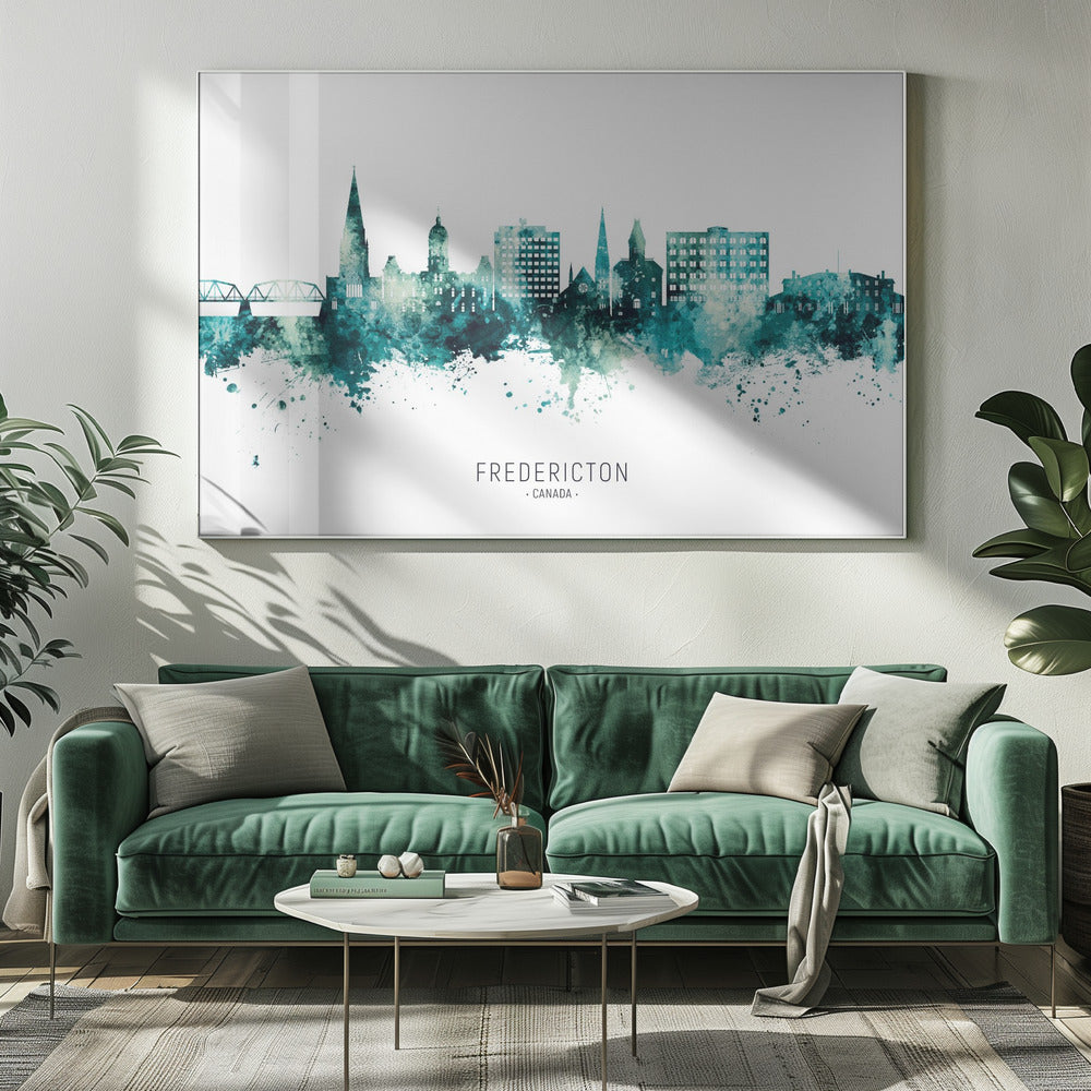 Wall art Fredericton Canada Skyline-20X16inches-Gallery Wrapped (Ready to Hang)