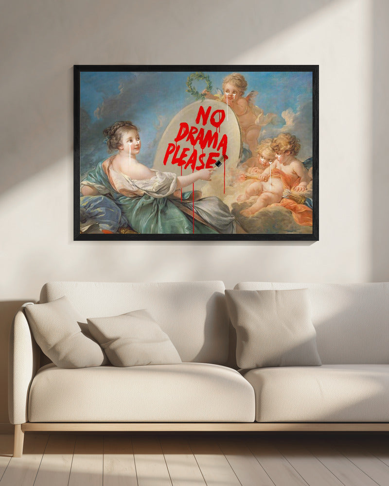 canvas prints No Drama20X16inches- Black Frame