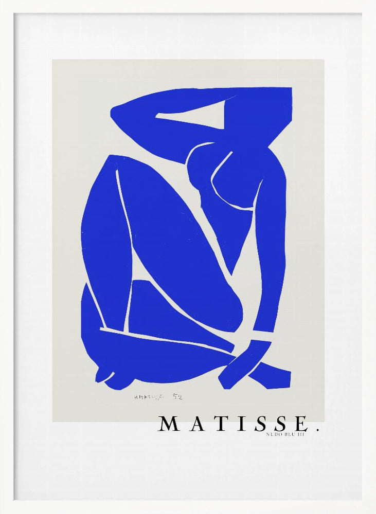 Artwork Nudo Blu III 1952 Boarder 36X48-inches