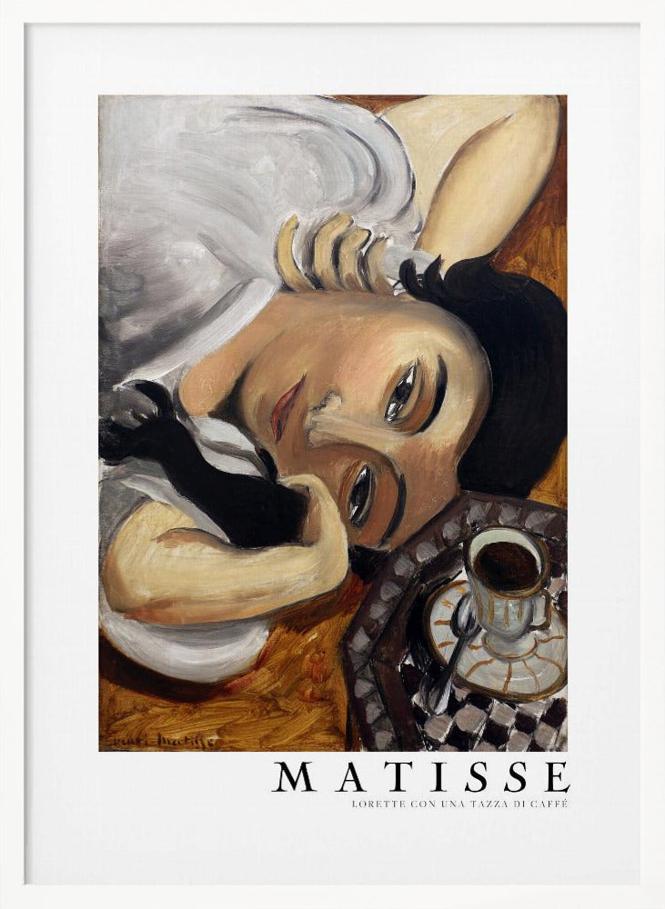 Artwork Lorette Con Una Tazza Di Caffe 1916 Boarder 36X48-inches