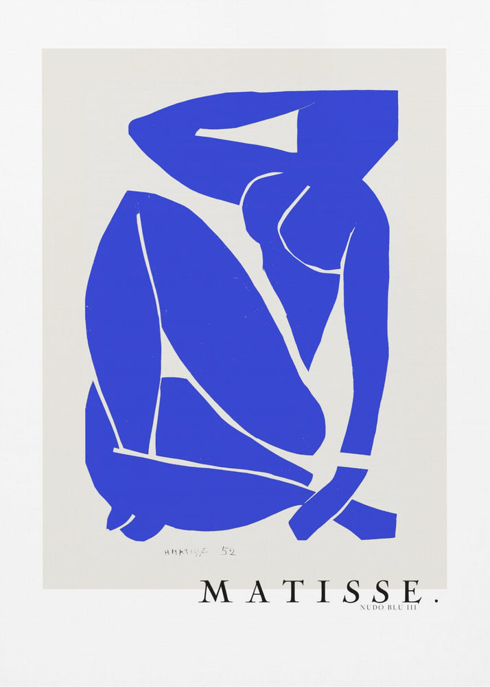 Artwork Nudo Blu III 1952 Boarder -inches