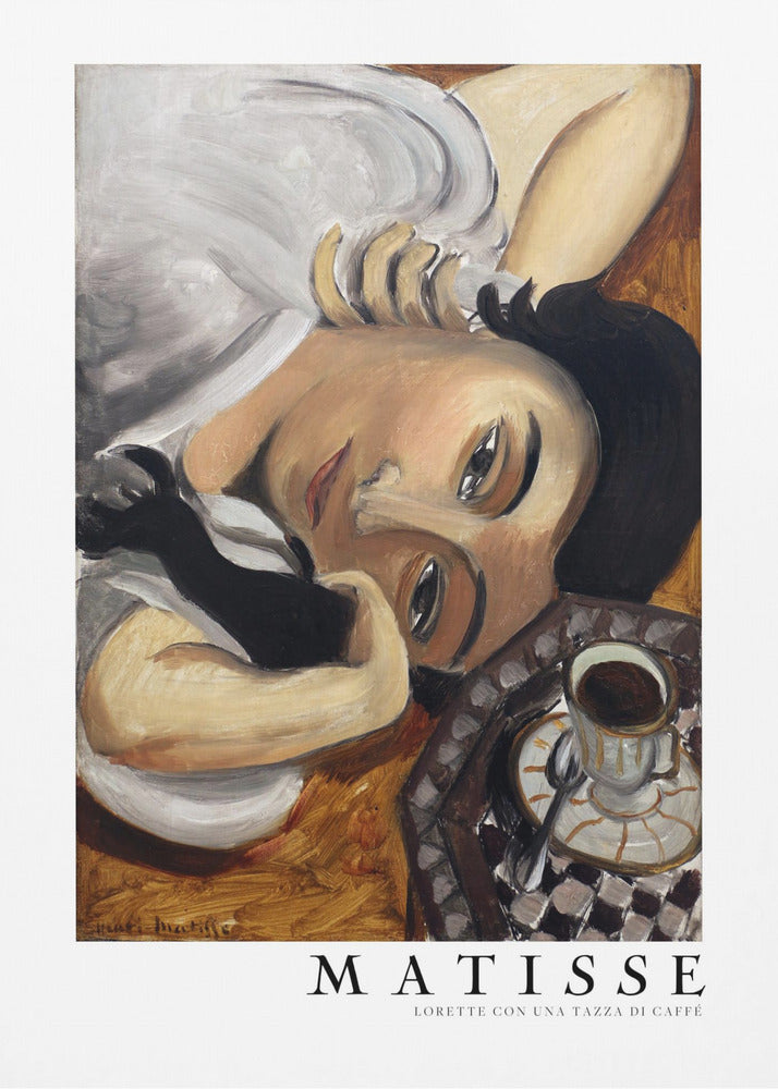 Artwork Lorette Con Una Tazza Di Caffe 1916 Boarder -inches