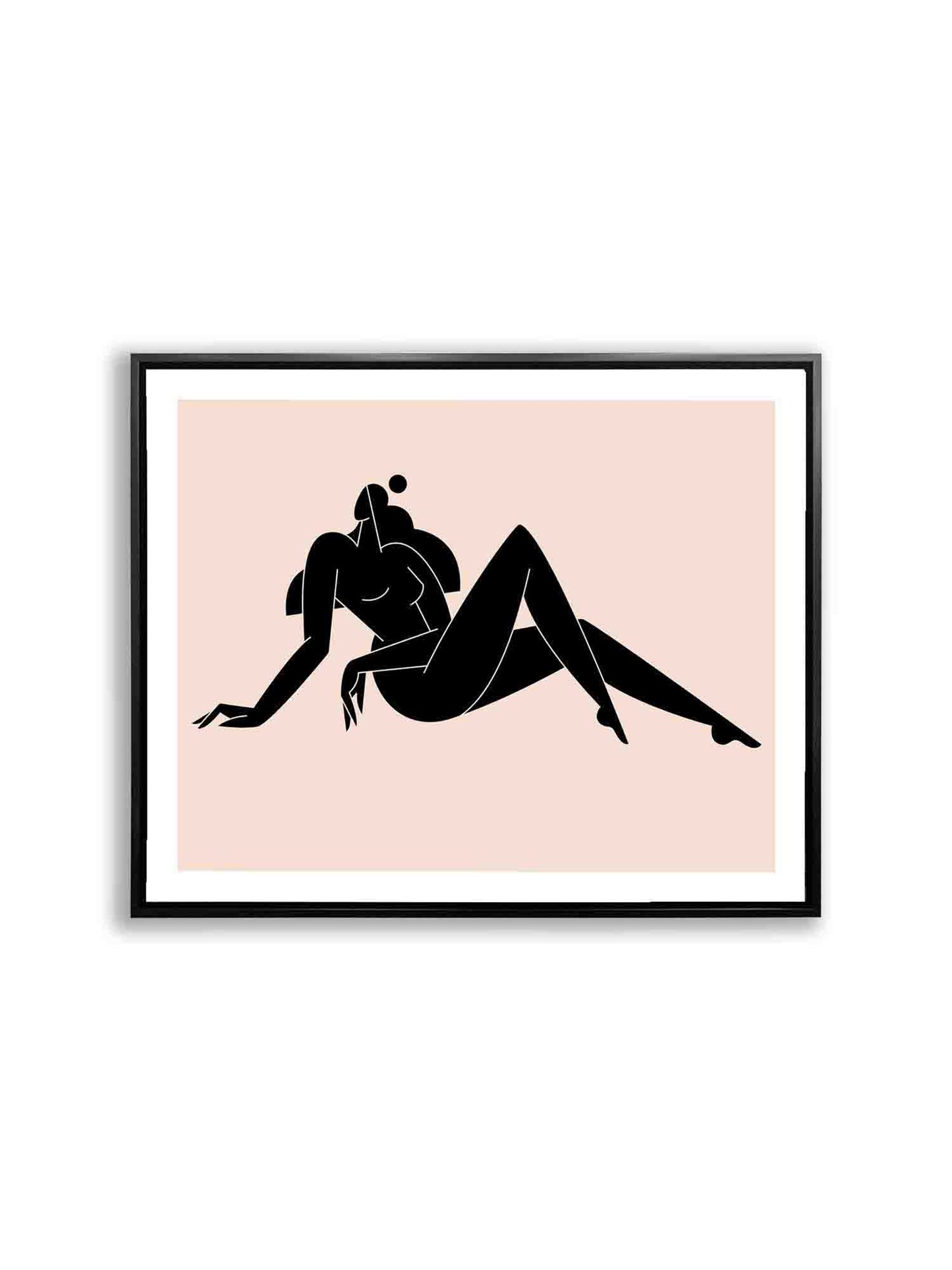 female silhouette art in black frame