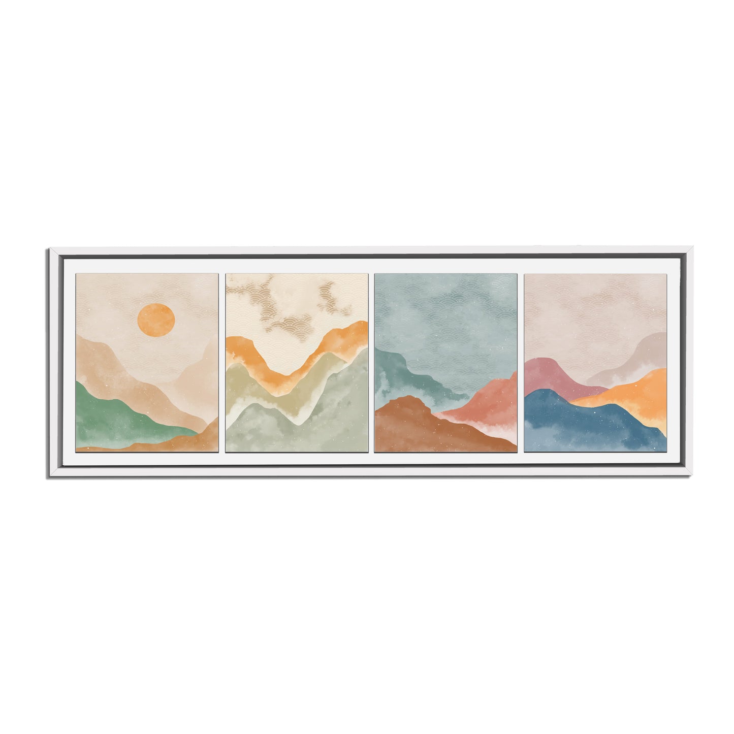 4 Scene Landscape Canvas - Abstract minimalism art- Large Wall Decor-RGB varnish