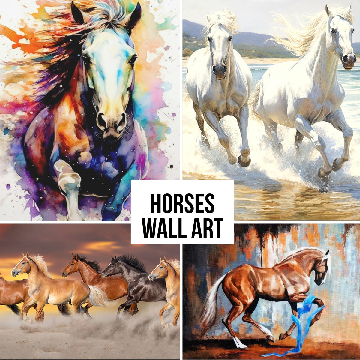 Horses  Wall Art canvas