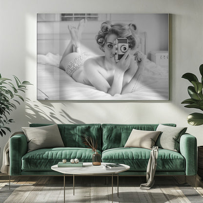Artwork- A chick, a click, and a curl-34" x 22" Metalinches-Metal