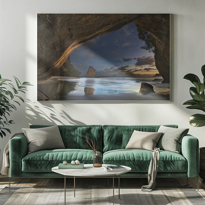 Artwork Cathedral Cove20X16inches- White Frame