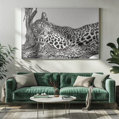 Wall art Time to rest Leopard