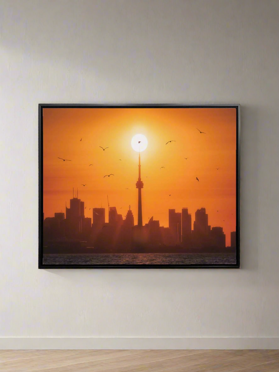 Sun Rising Behind Toronto Canvas Print