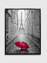 Canvas Wall Art-Red Umbrella Eiffel Tower-Printed Artwork
