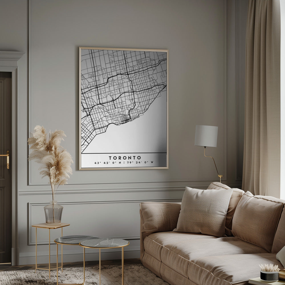 Black Maps 89 Canvas Print