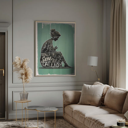 canvas prints Totally Sane Cat Ladyinches- 