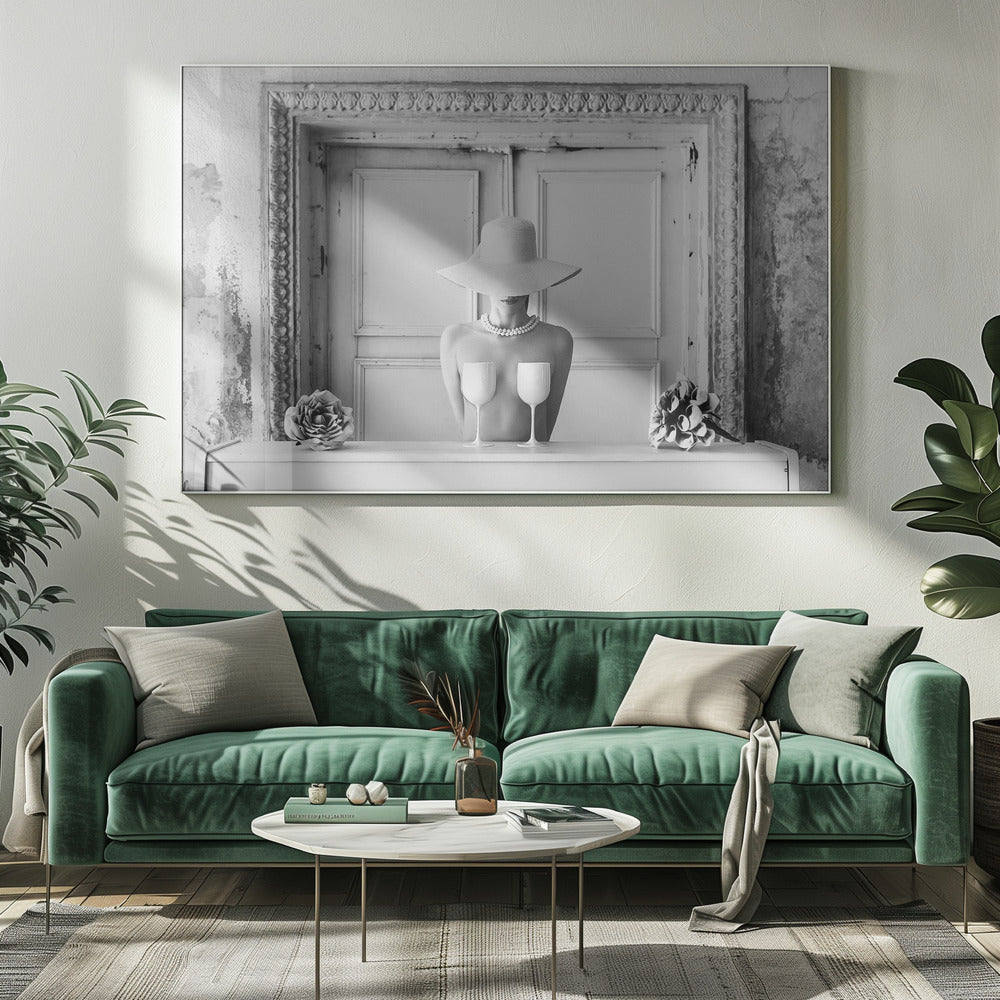 Duality-Wall Art In White Floating Frame-20X16inches