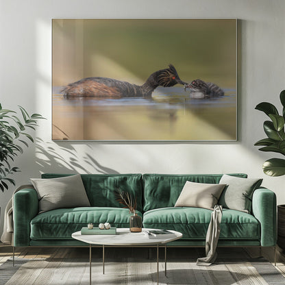 canvas prints Feeding20X16inches- White Frame
