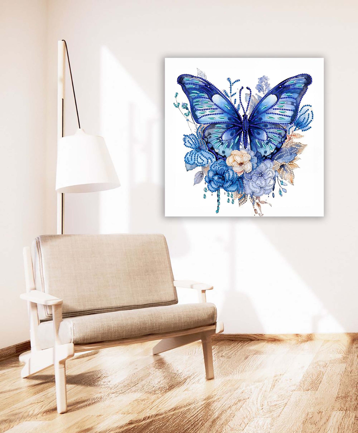 Wall Art - Blue butterfly big-Canvas Print