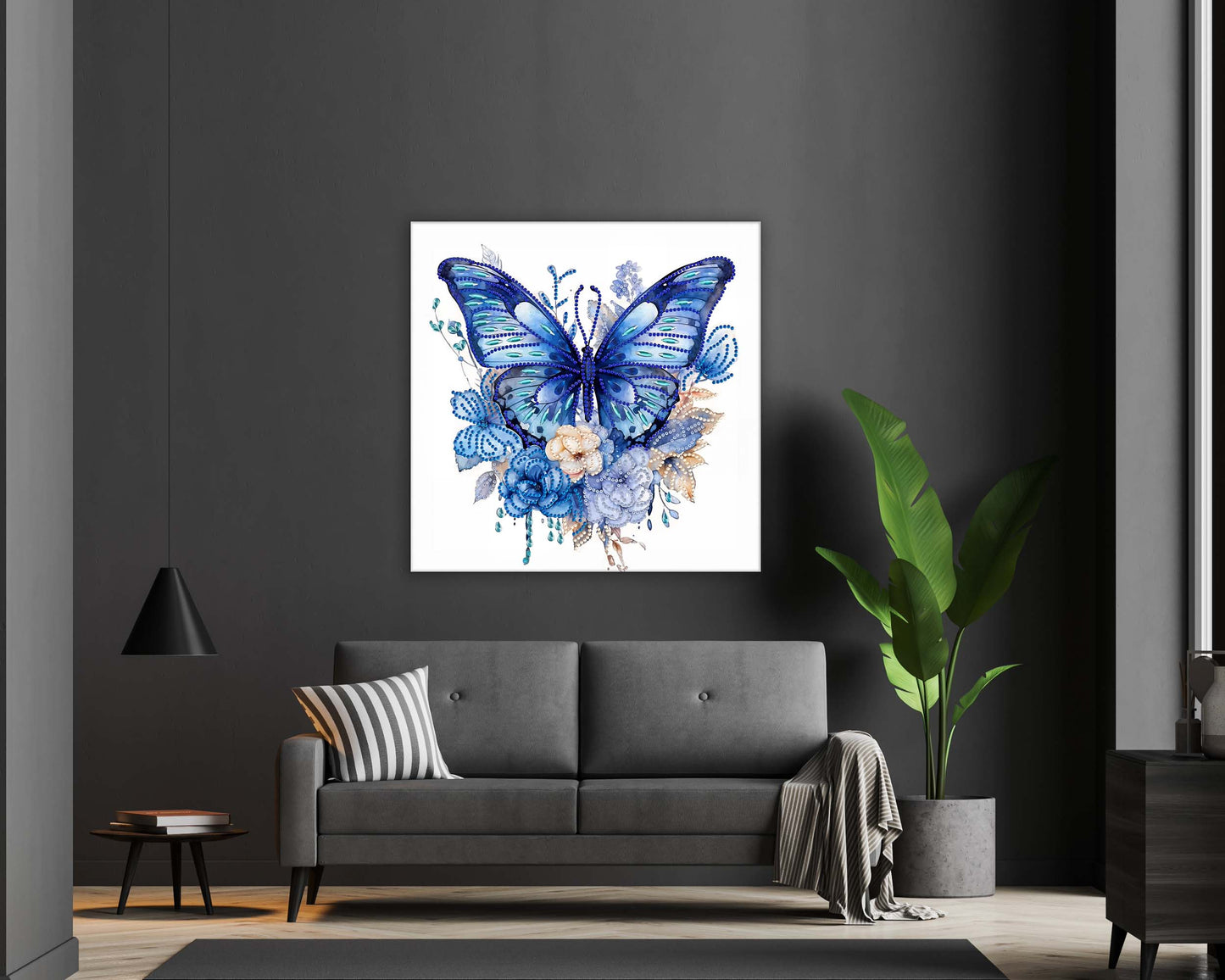 Wall Art - Blue butterfly big-Canvas Print