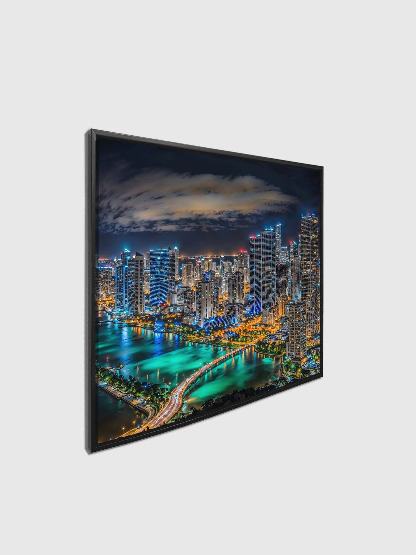 Miami-City Skyline - Canvas Wall Decor- RGB varnish